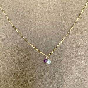 High End  Satya 18k Gold Plated Necklace with Gemstone Beads